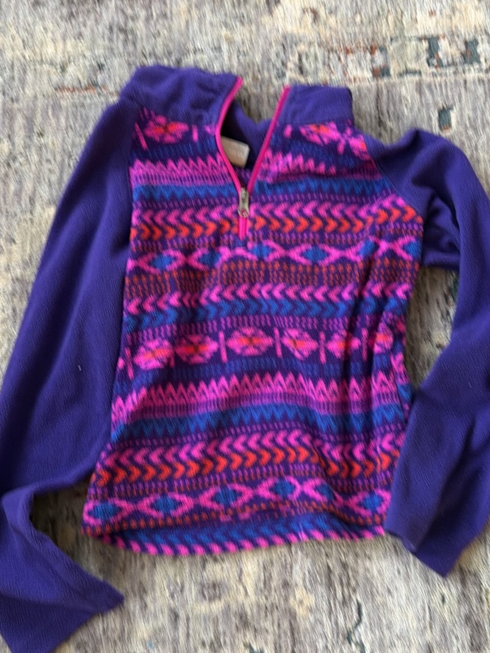 Columbia 4T Purple Patterned Half-Zip Fleece - Purple/Pink